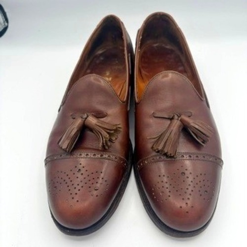 Polo Ralph Lauren Tassel Loafers Mens Sz 11 Brown Leather Wingtip Brogue Preppy
